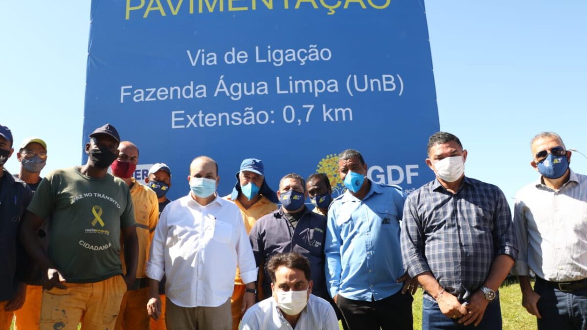 Asfalto chega ao acesso à DF-055 e à Fazenda Água Limpa