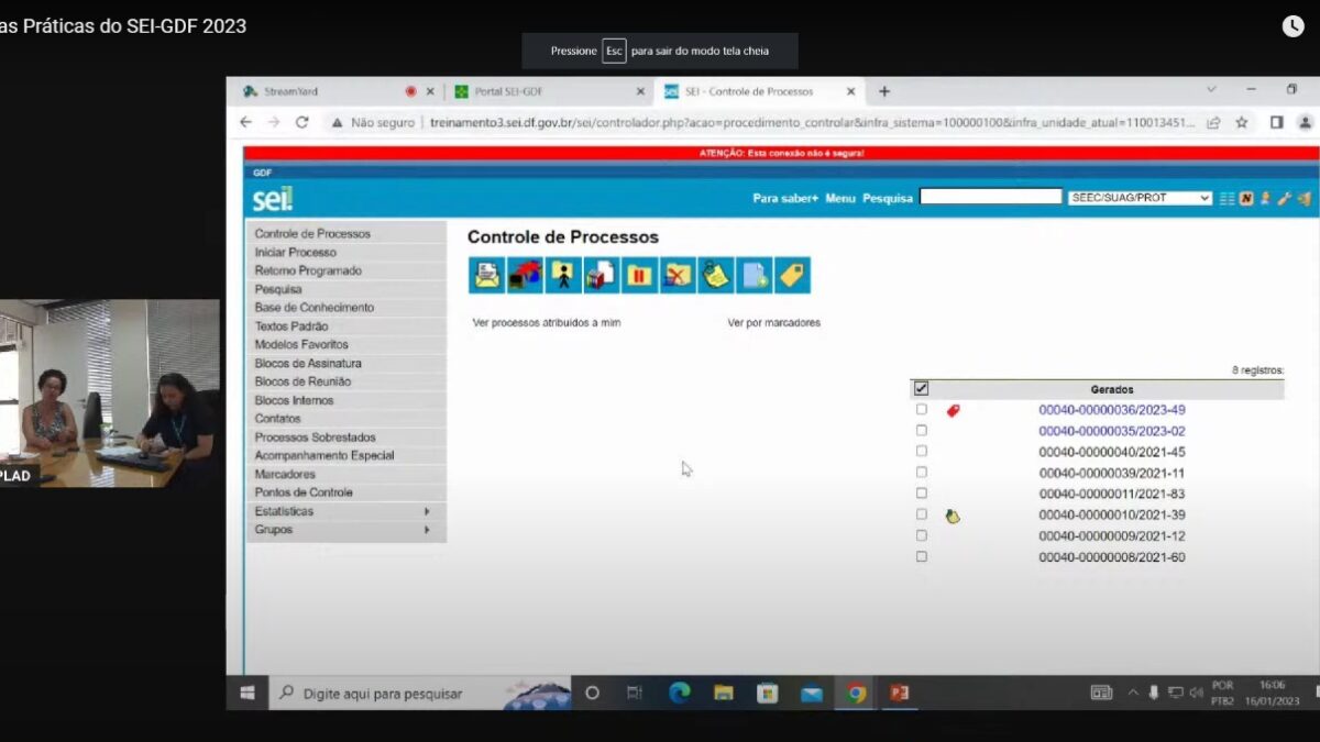 Vídeo de boas práticas no uso do SEI-GDF está disponível na internet